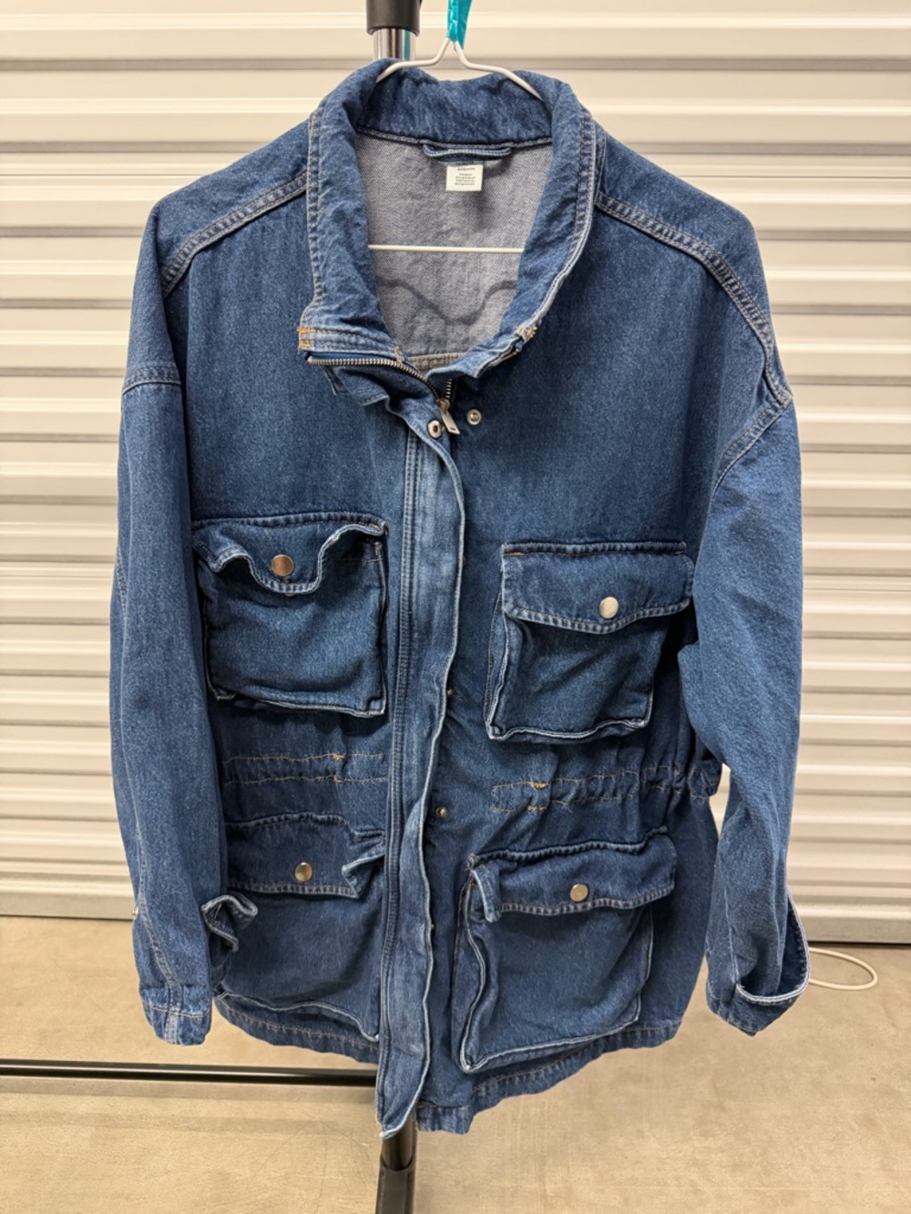 Womens Blue Denim Utility Jacket - Lightweight Workwear Style